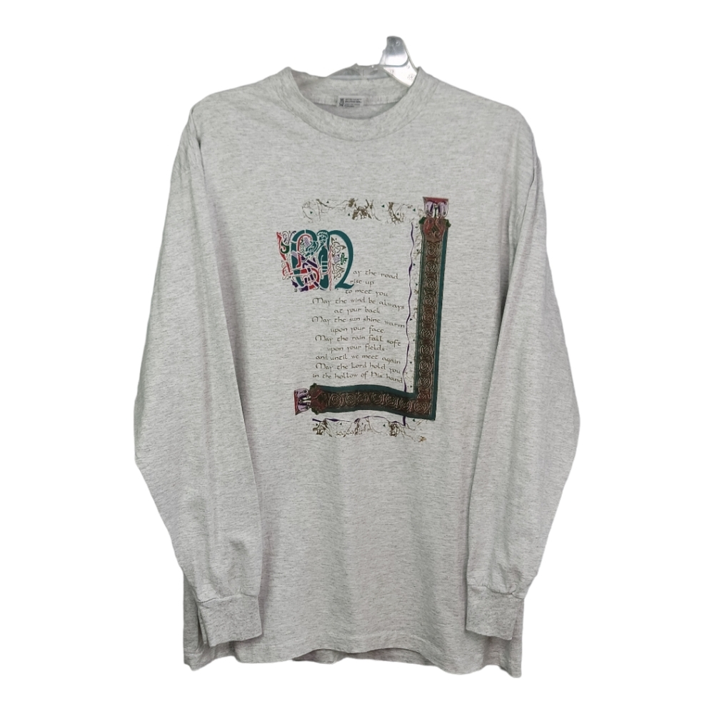 Irish Prayer Irish Blessing Vintage Long Sleeve T-shirt Men's Size XL